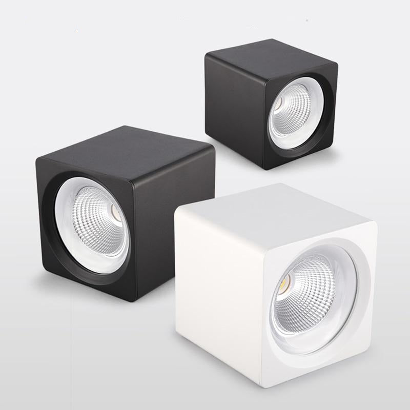 Square dimmable COB LED downlight 7W 9W 12W 15W 20W 25W LED ceiling spotlight AC85-265V LED surface light indoor lighting