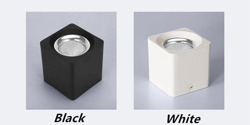 LED Downlight 1pcs Super Brightness AC85-265V Square Surface Mounted LED COB Dimmable Downlights 7W/9W/12W LED Ceiling Lamp Spot Light