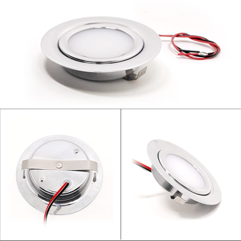 Stainless steel 4/8PCS waterproof LED spotlight IP65 bathroom Ceiling or boat Built-in outdoor house Slim mini 12V downlight