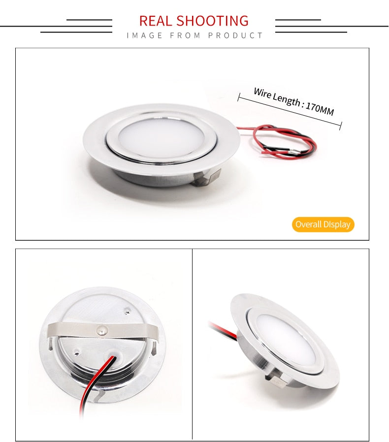 Stainless steel 4/8PCS waterproof LED spotlight IP65 bathroom Ceiling or boat Built-in outdoor house Slim mini 12V downlight