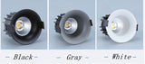 Super Bright Recessed LED Downlight COB Dimmable 7W 9W 12W LED Ceiling Spot Lights AC110-220V LED Ceiling Lamp with 3 colors