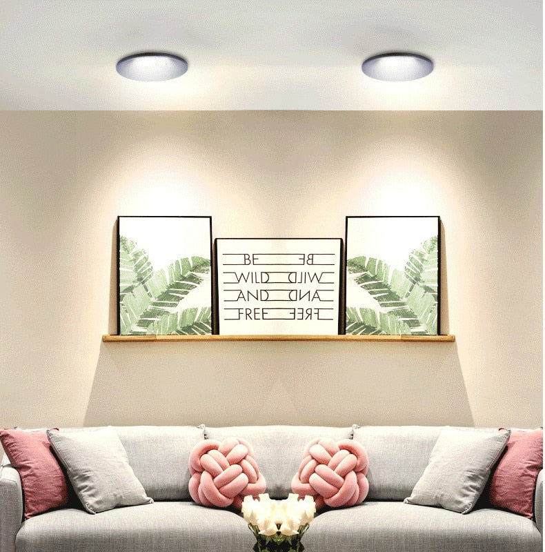 Super Bright Recessed LED Downlight COB Dimmable 7W 9W 12W LED Ceiling Spot Lights AC110-220V LED Ceiling Lamp with 3 colors