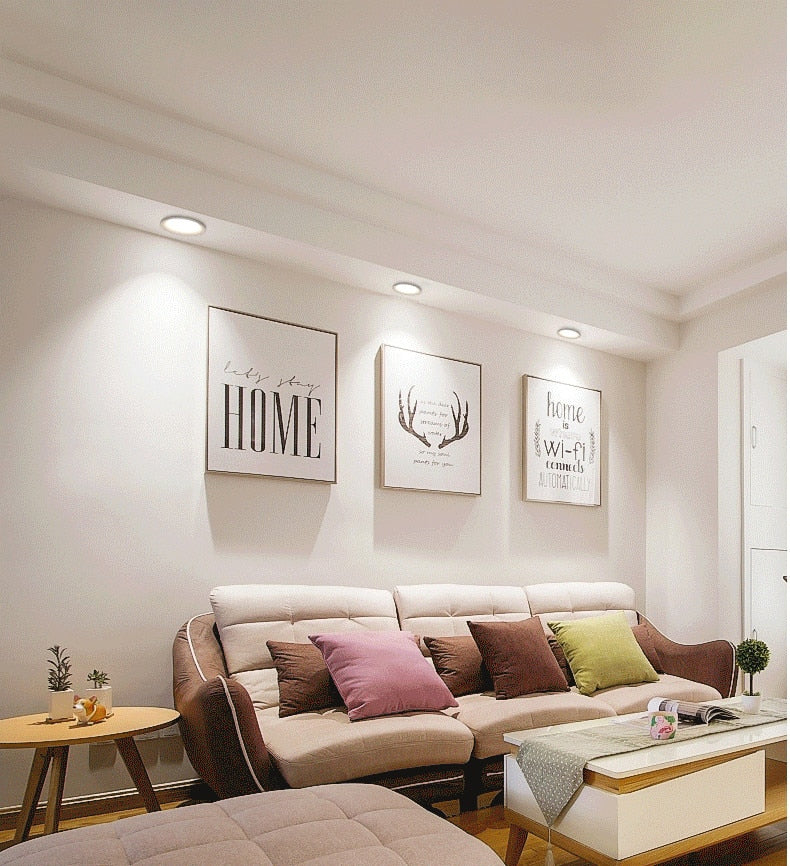 Super Bright Recessed LED Downlight COB Dimmable 7W 9W 12W LED Ceiling Spot Lights AC110-220V LED Ceiling Lamp with 3 colors