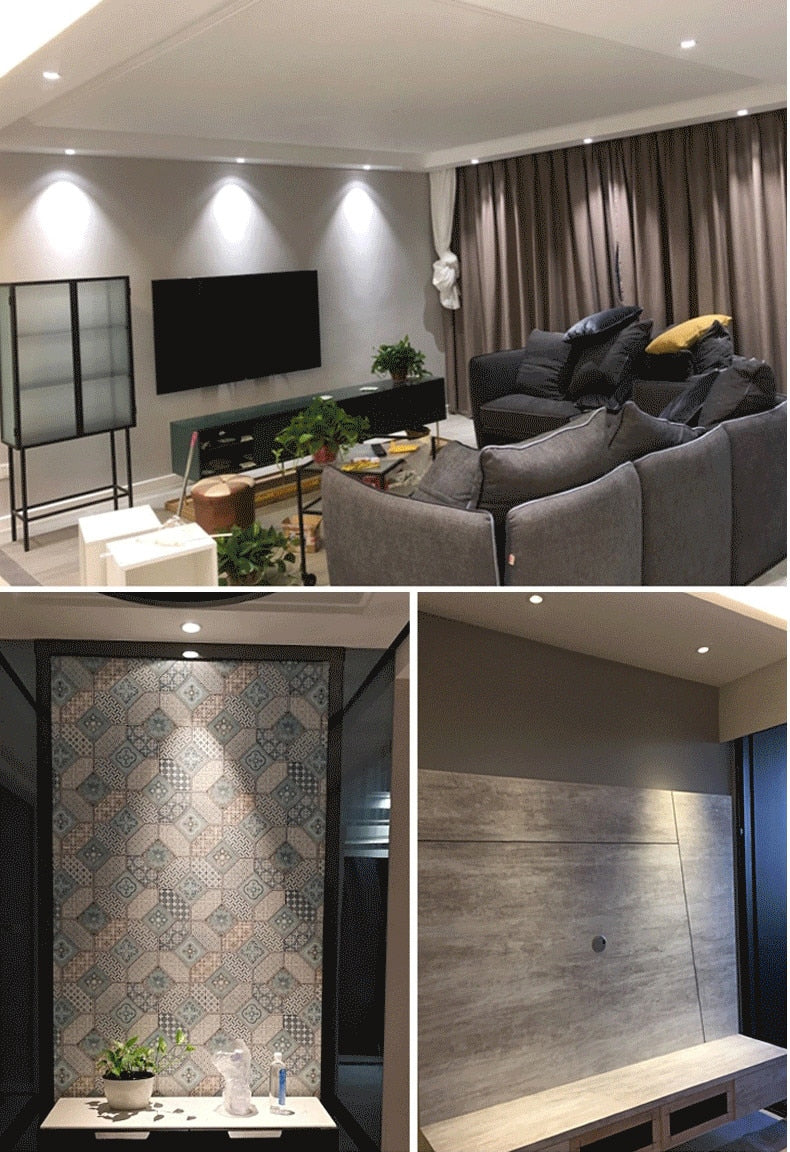 Super Bright Recessed LED Downlight COB Dimmable 7W 9W 12W LED Ceiling Spot Lights AC110-220V LED Ceiling Lamp with 3 colors