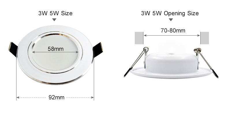 LED downlight 10pcs/lot 18W 15W 12W 9W 7W 5W 3W 220V / 110V ceiling lamp recessed downlights round led panel light