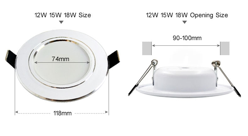 LED downlight 10pcs/lot 18W 15W 12W 9W 7W 5W 3W 220V / 110V ceiling lamp recessed downlights round led panel light