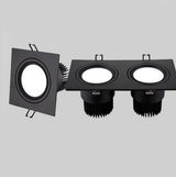 Recessed Double LED Dimmable Downlight COB 7w 9w 12W 24W Spot light decoration Ceiling Lamp AC 110V 220V