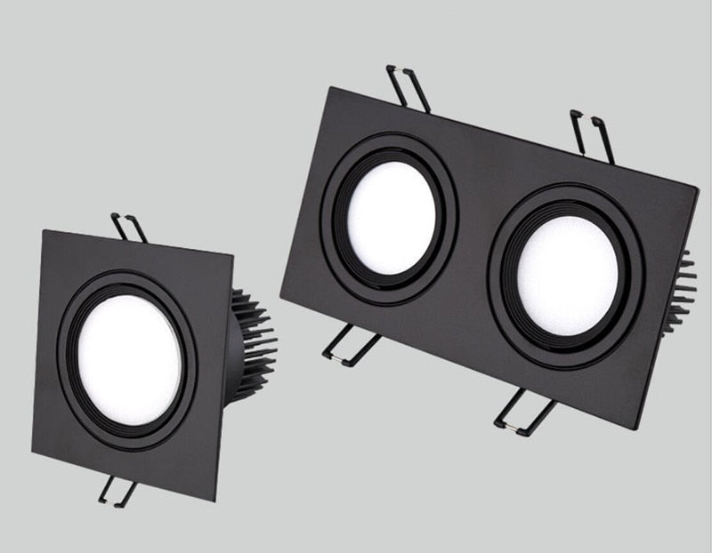 Recessed Double LED Dimmable Downlight COB 7w 9w 12W 24W Spot light decoration Ceiling Lamp AC 110V 220V