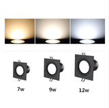 Recessed Double LED Dimmable Downlight COB 7w 9w 12W 24W Spot light decoration Ceiling Lamp AC 110V 220V