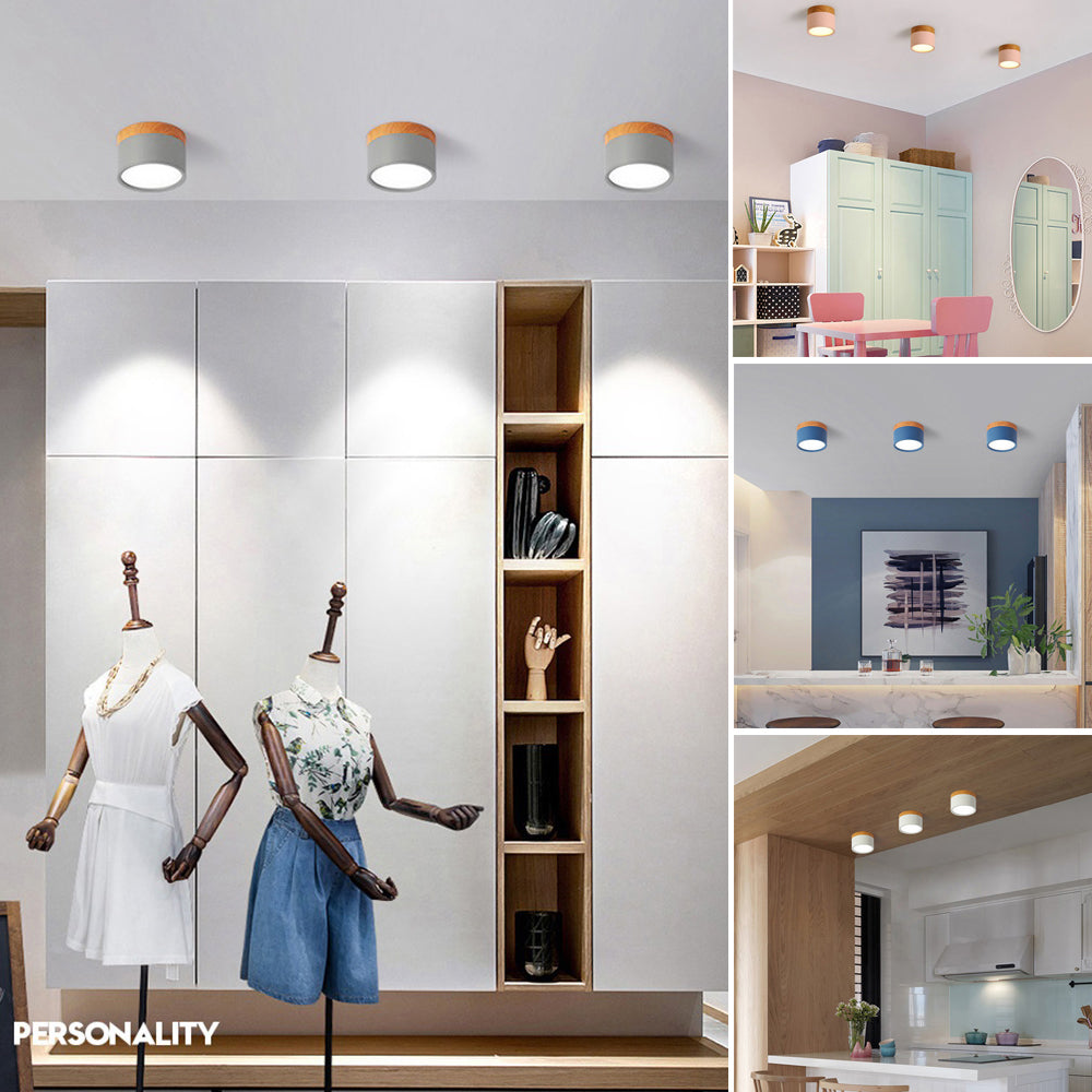 LED Downlight 7W/15W LED Ceiling Light Macaron Style Modern Colour Led Ceiling Lights Home Lighting Lamps Fixtures Lampshade D30