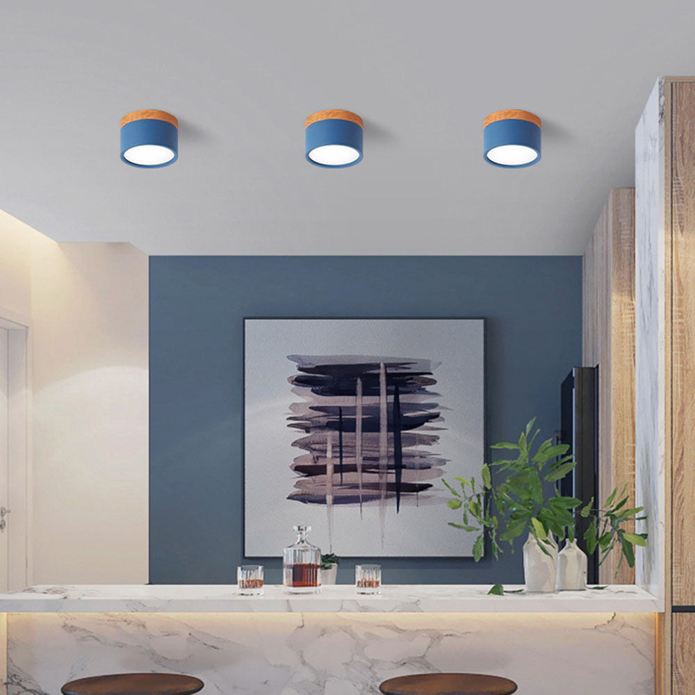 LED Downlight 7W/15W LED Ceiling Light Macaron Style Modern Colour Led Ceiling Lights Home Lighting Lamps Fixtures Lampshade D30