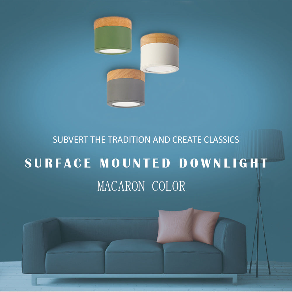 LED Downlight 7W/15W LED Ceiling Light Macaron Style Modern Colour Led Ceiling Lights Home Lighting Lamps Fixtures Lampshade D30