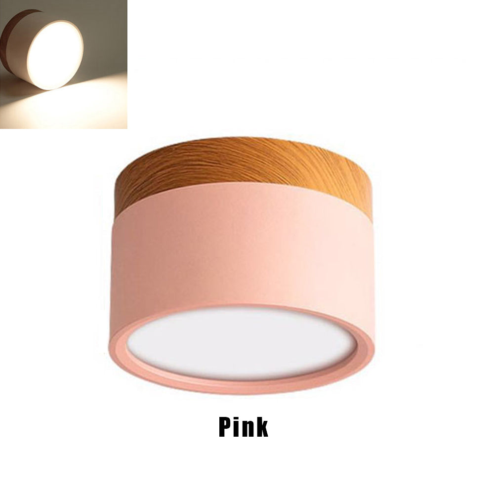 LED Downlight 7W/15W LED Ceiling Light Macaron Style Modern Colour Led Ceiling Lights Home Lighting Lamps Fixtures Lampshade D30