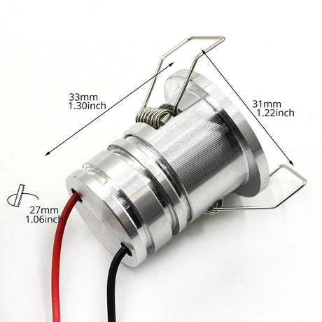  IP44 Waterproof Mini 3W Spot LED Downlight Silvery 110V-220V Bathroom Ceiling Recessed 27mm Outdoor Proof Balcony Lamp