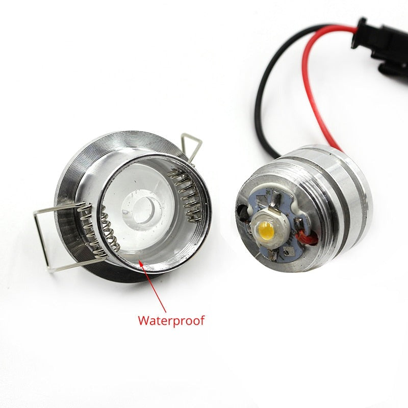  IP44 Waterproof Mini 3W Spot LED Downlight Silvery 110V-220V Bathroom Ceiling Recessed 27mm Outdoor Proof Balcony Lamp