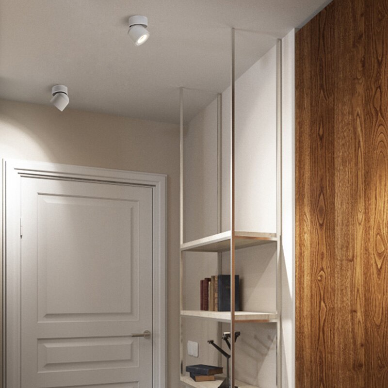 Modern Led Ceiling Lights For Living Room Black Surface Mounted Adjustable Downlight Indoor Restaurant Hotel Aisle Lamp Lustre