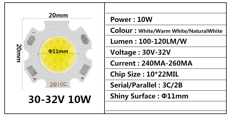 LED Downlight 10pcs a lot 3W 5W 7W 10W LED COB Light Bulb On Board 250mA led diodes High Power LED Light Lamp SpotLight Downlight Lamps DIY