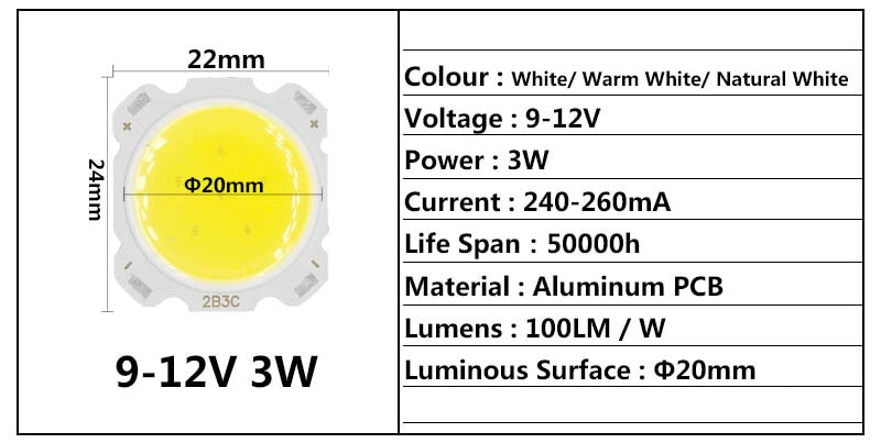 LED Downlight 10pcs a lot 3W 5W 7W 10W LED COB Light Bulb On Board 250mA led diodes High Power LED Light Lamp SpotLight Downlight Lamps DIY