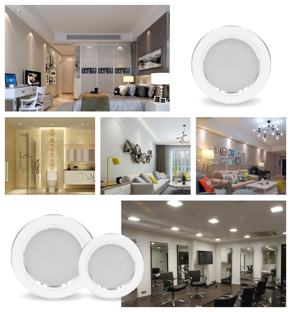 Led Downlight 5W 9W 12W 15W 18W AC 220V 230V 240V LED Ceiling bathroom Lamps living room light Home Indoor Lighting