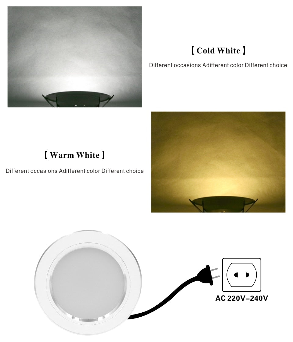 Led Downlight 5W 9W 12W 15W 18W AC 220V 230V 240V LED Ceiling bathroom Lamps living room light Home Indoor Lighting