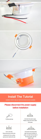 led downlight gold Silver White Ultra Thin Aluminum 3W 5W 9W 12W 15W 18W downlight  AC220V 240V Round Recessed LED Spot Lighting