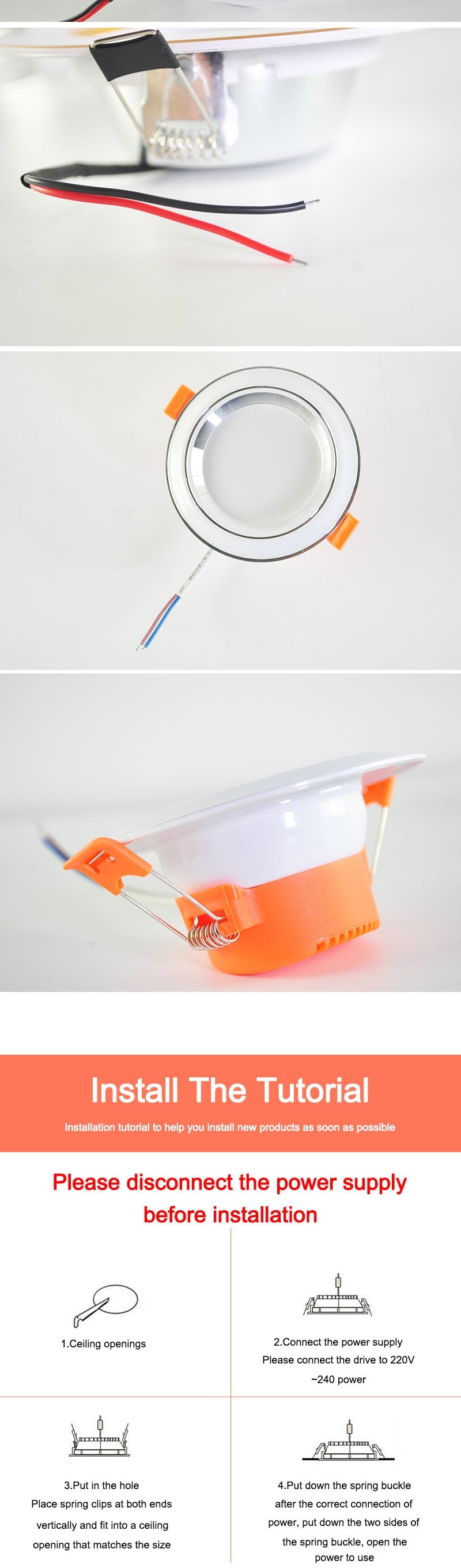 led downlight gold Silver White Ultra Thin Aluminum 3W 5W 9W 12W 15W 18W downlight  AC220V 240V Round Recessed LED Spot Lighting