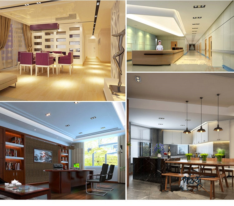 Black Super Bright Recessed square LED Dimmable Downlight COB 10w 20W 30w LED Spot light LED decoration Ceiling Lamp