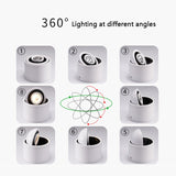 Dimmable Surface Mounted LED COB Downlight White/Black AC85-265V 360 Degree Rotating LED Spot Light 15W 9W 7W 5W Ceiling lamp
