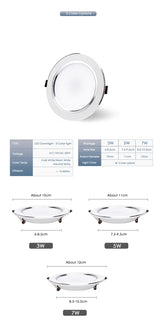 LED Downlight 3W 5W 7W 9W 12W 15W Round Recessed Lamp 220V 230V 240V 110V Home Decor Bedroom Kitchen Indoor Spot Lighting