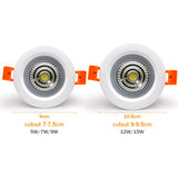 LED IP65 Downlight COB Downlight Recessed Led Ceiling Lamp 5W 7W 12W Led Spot Lamp Bathroom Balcony Toilet Waterproof Lighting