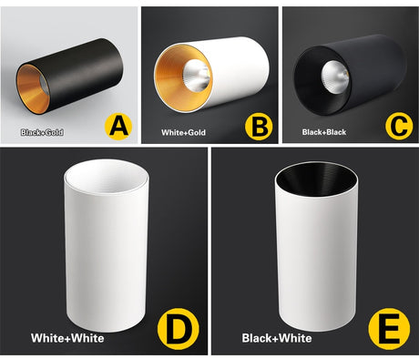  LED Downlights Surface Mounted Tube Ceiling Lamp 7W 12W COB Spotlight Downlighters 110V 220V Light Fixtures