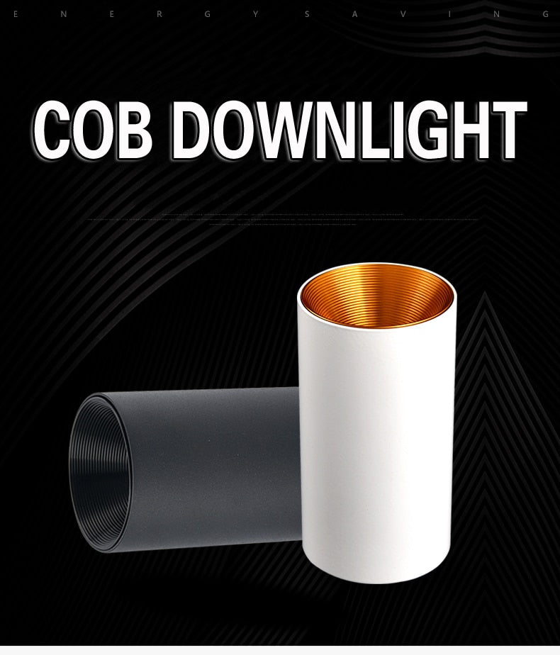  LED Downlights Surface Mounted Tube Ceiling Lamp 7W 12W COB Spotlight Downlighters 110V 220V Light Fixtures