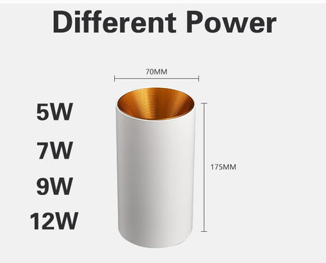  LED Downlights Surface Mounted Tube Ceiling Lamp 7W 12W COB Spotlight Downlighters 110V 220V Light Fixtures