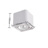 Square LED Ceiling Downlight Surface Mount Grid Lamp GU10 Bulb Fitting Fixture Base Angle Adjustable Dual-head Spot Lamp Holder