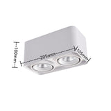 Square LED Ceiling Downlight Surface Mount Grid Lamp GU10 Bulb Fitting Fixture Base Angle Adjustable Dual-head Spot Lamp Holder