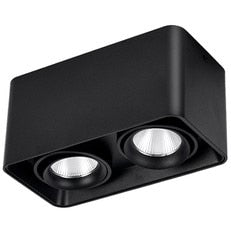 Square LED Ceiling Downlight Surface Mount Grid Lamp GU10 Bulb Fitting Fixture Base Angle Adjustable Dual-head Spot Lamp Holder