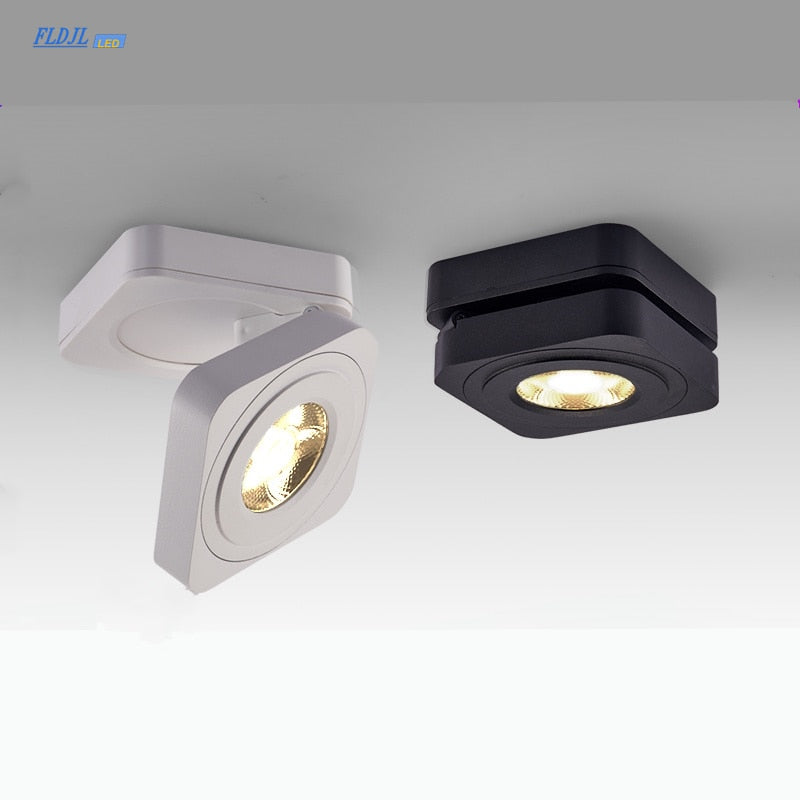 Folding COB LED Downlights 7W 10W 12W 15W Surface Mounted Led Ceiling Lamps Spot Light 360 Degree Rotation Downlights AC85-265V