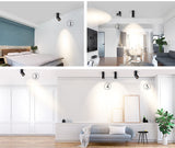 Dimmable Rotating LED Downlights 10W/15W/20W COB LED Ceiling Spot Lights AC110-220V LED Wall Lamp Warm Cold White Indoor Lighting