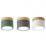 LED Downlight Wood Ceiling Lamp Surface Mounted 5w Lamps Lighting Fixtures living Room Down lights Simple Nordic Iron for Aisle