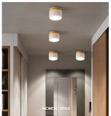 LED Downlight Wood Ceiling Lamp Surface Mounted 5w Lamps Lighting Fixtures living Room Down lights Simple Nordic Iron for Aisle