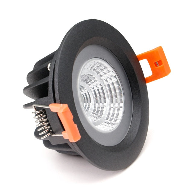 DBF Black/White IP65 Waterproof Recessed LED COB Downlight SMD5730 5W 7W 12W 15W Spot Light Bathroom Ceiling Lamp AC 110V/220V