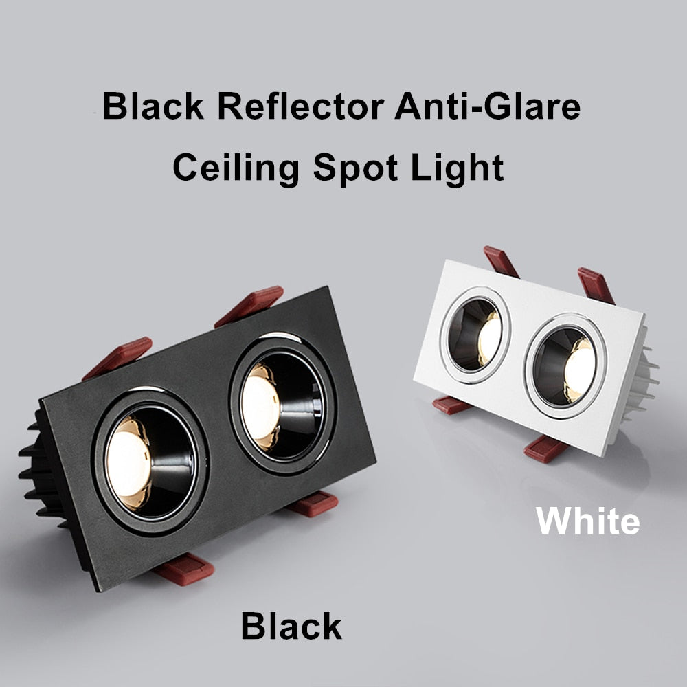 Anti-glare Square LED COB Recessed Downlight 14W 24W LED Ceiling Spot Light Kitchen Living room Indoor