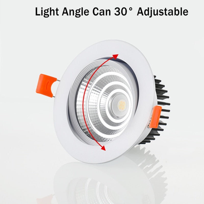 Round Dimmable Recessed COB LED Downlights 5W 7W 9W 12W 15W LED Ceiling Spot Lights AC85~265V LED Ceiling Lamps Indoor Lighting