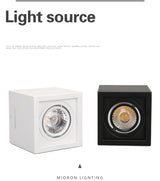 1pcs white Black High quality Surface Mounted adjustment LED COB dimmable Downlights ac85-265V 10W 20W LED Ceiling Lamp Spot