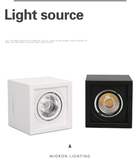 1pcs white Black High quality Surface Mounted adjustment LED COB dimmable Downlights ac85-265V 10W 20W LED Ceiling Lamp Spot