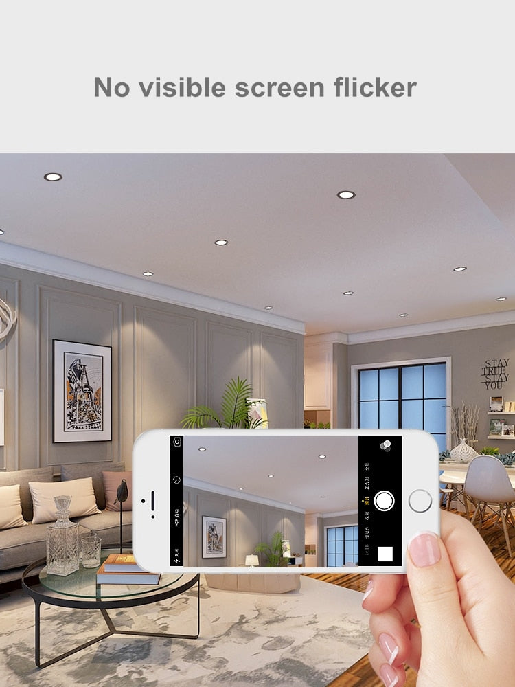 Dimmable round led spotlight embedded downlight AC86V~260V black and white ceiling light 3W~25W open-hole home lighting