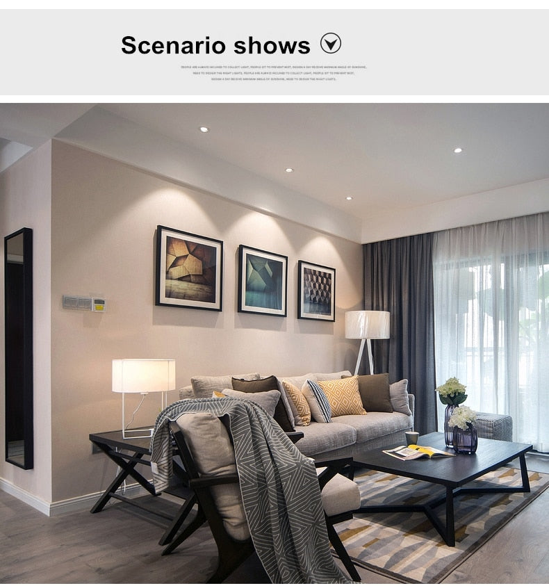 Dimmable round led spotlight embedded downlight AC86V~260V black and white ceiling light 3W~25W open-hole home lighting