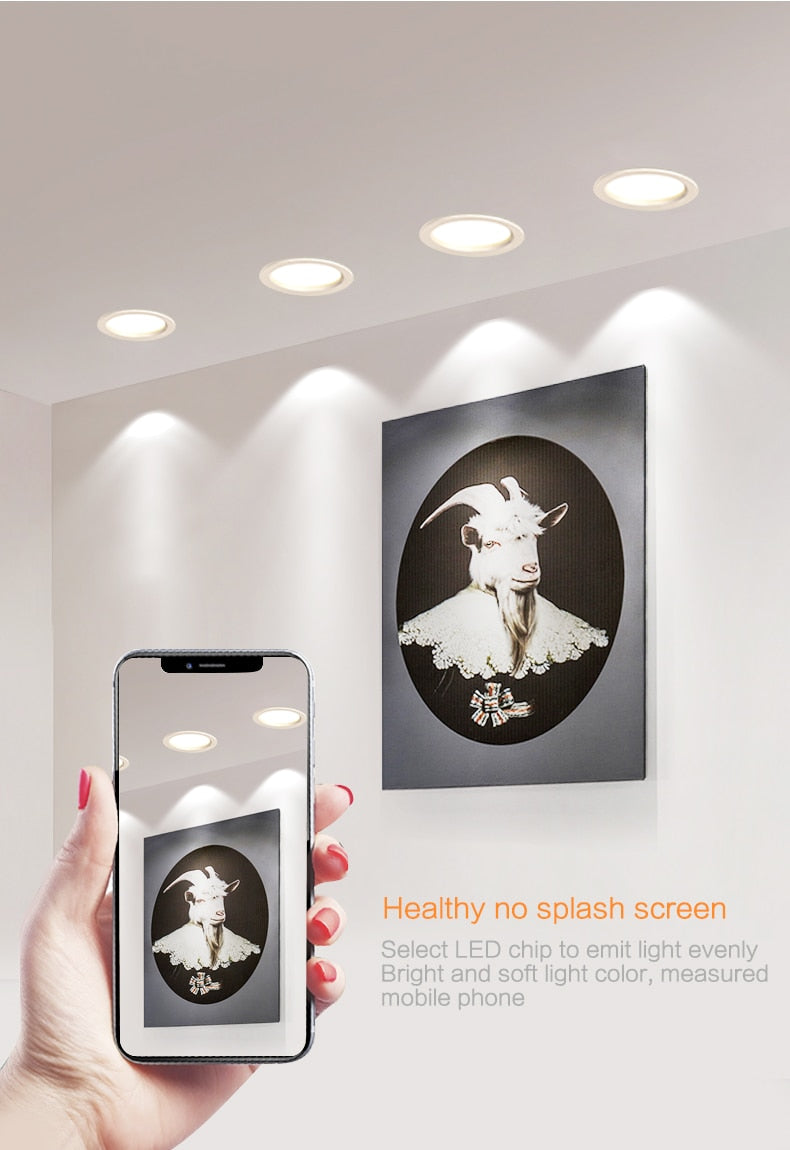 LED Downlight 6PCS AC220V-240V Waterproof LED Ceiling Lamp Recessed Round LED Spot Lighting Bedroom KitchenIndoor Lighting Bulb