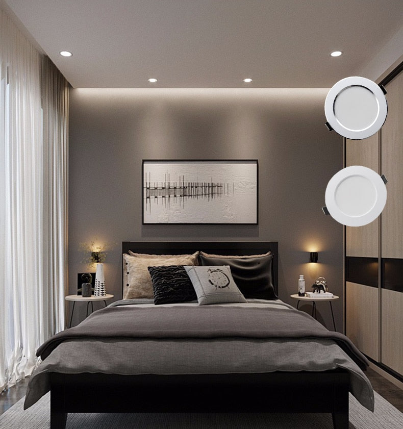 LED Downlight 6PCS AC220V-240V Waterproof LED Ceiling Lamp Recessed Round LED Spot Lighting Bedroom KitchenIndoor Lighting Bulb