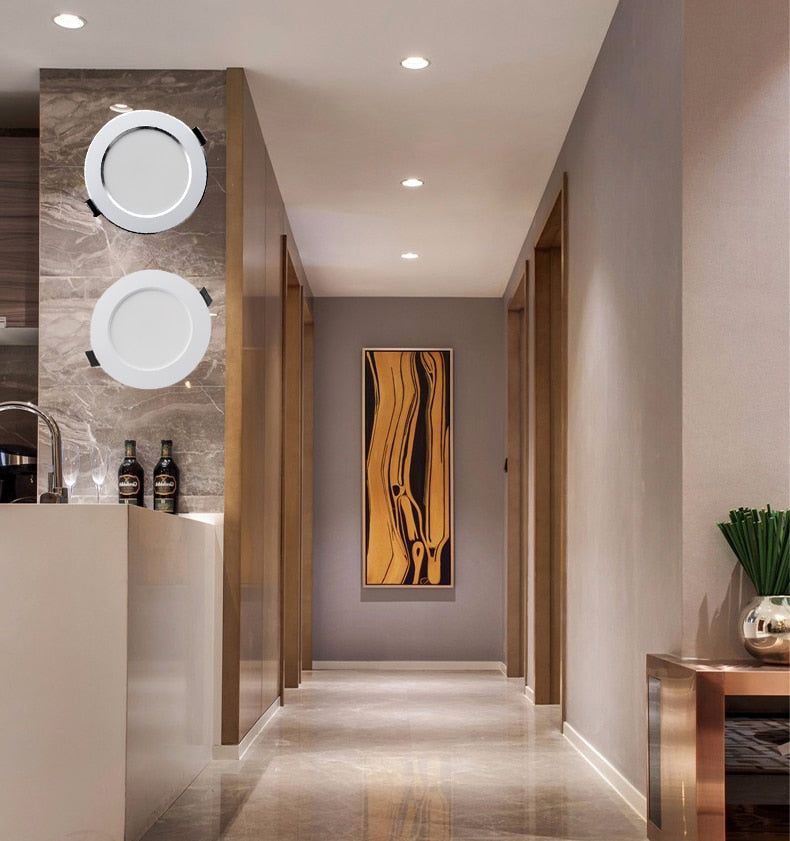 LED Downlight 6PCS AC220V-240V Waterproof LED Ceiling Lamp Recessed Round LED Spot Lighting Bedroom KitchenIndoor Lighting Bulb
